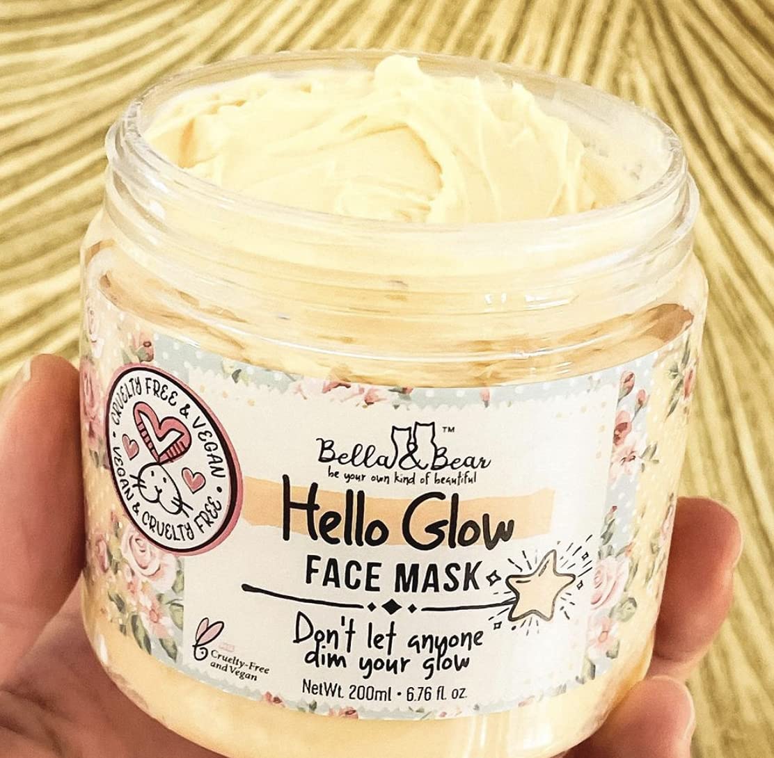 Bella & Bear Hello Glow Face Mask for refining and brightening - Vegan - 6.7oz